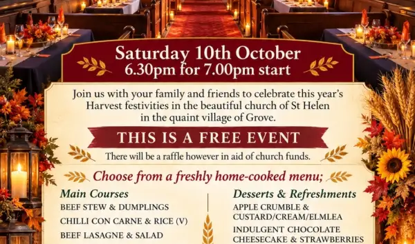 St Helen's Church Harvest Supper 10th October 6&period;30pm